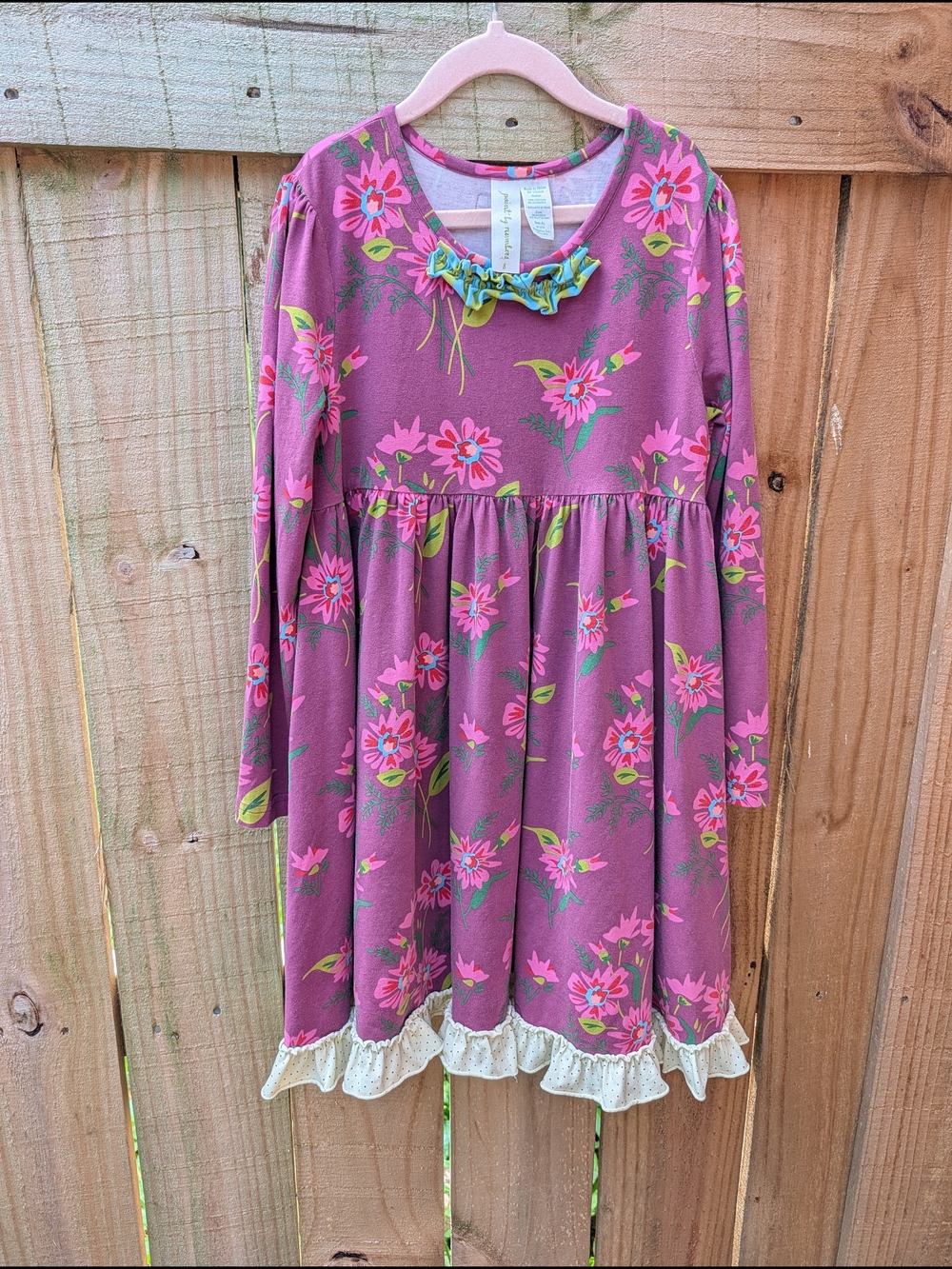 Matilda Jane Girls' Floral Long-Sleeve Dress - Pink Mauve